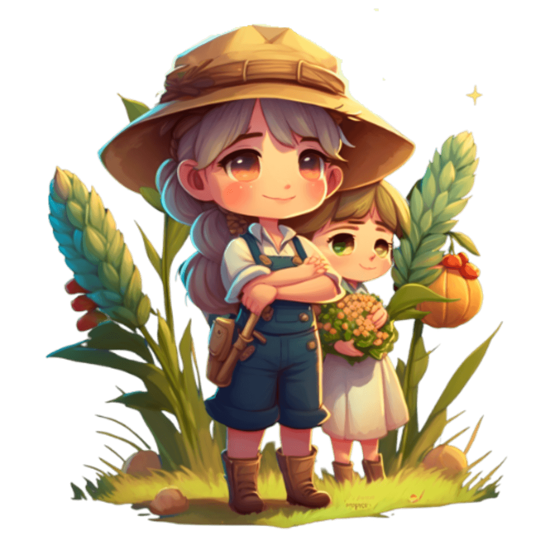 Patch Frens' male and female farm characters